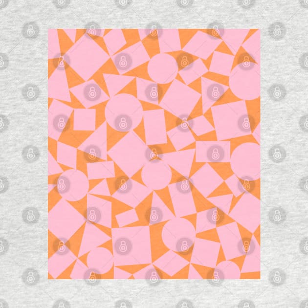 Pink and Orange Geometric Shapes Pattern by OneThreeSix